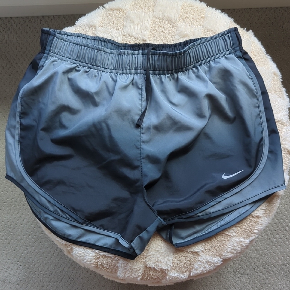 Nike Gray Athletic Shorts with Curved Side Hems